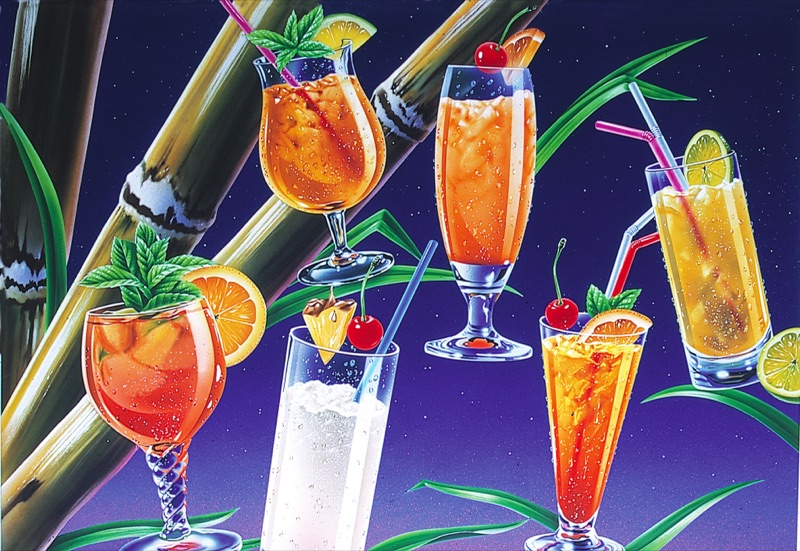 Drinks Exotisch — Illustration von Walter Pepperle, Frankfurt am Main