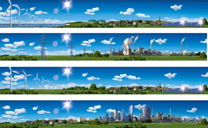 Energie Landschaften — Illustration von Walter Pepperle, Frankfurt am Main