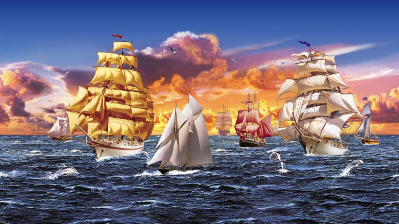 Segelregatta — Illustration von Walter Pepperle, Frankfurt am Main