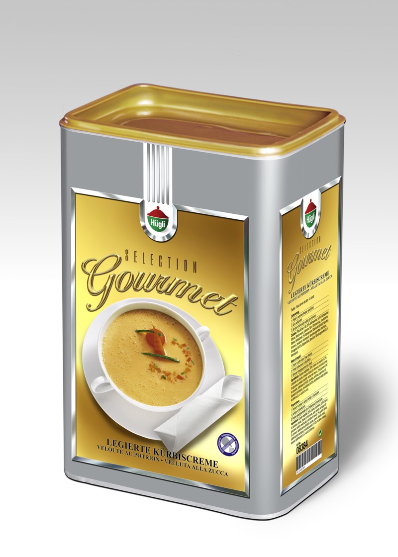 Hügli Gourmet — Packungsdesign von Walter Pepperle, Frankfurt am Main