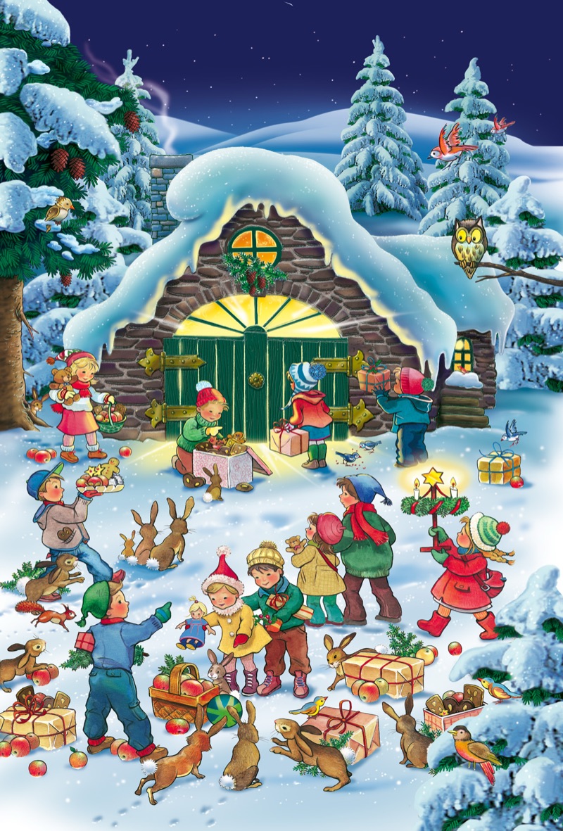 Adventskalender — motivo per manifesto di Walter Pepperle, Francoforte sul Meno
