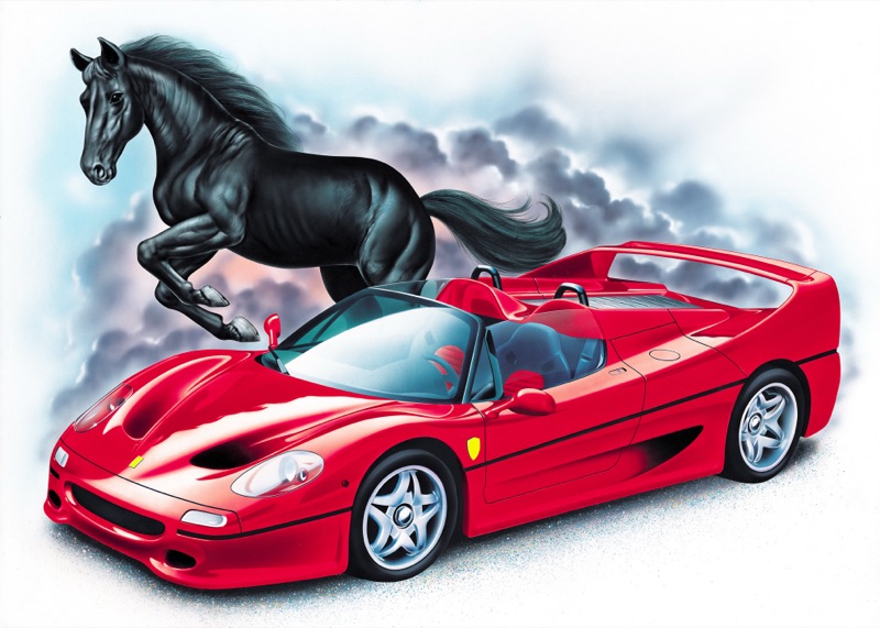 Ferrari F 50 — technische Illustration von Walter Pepperle, Frankfurt am Main